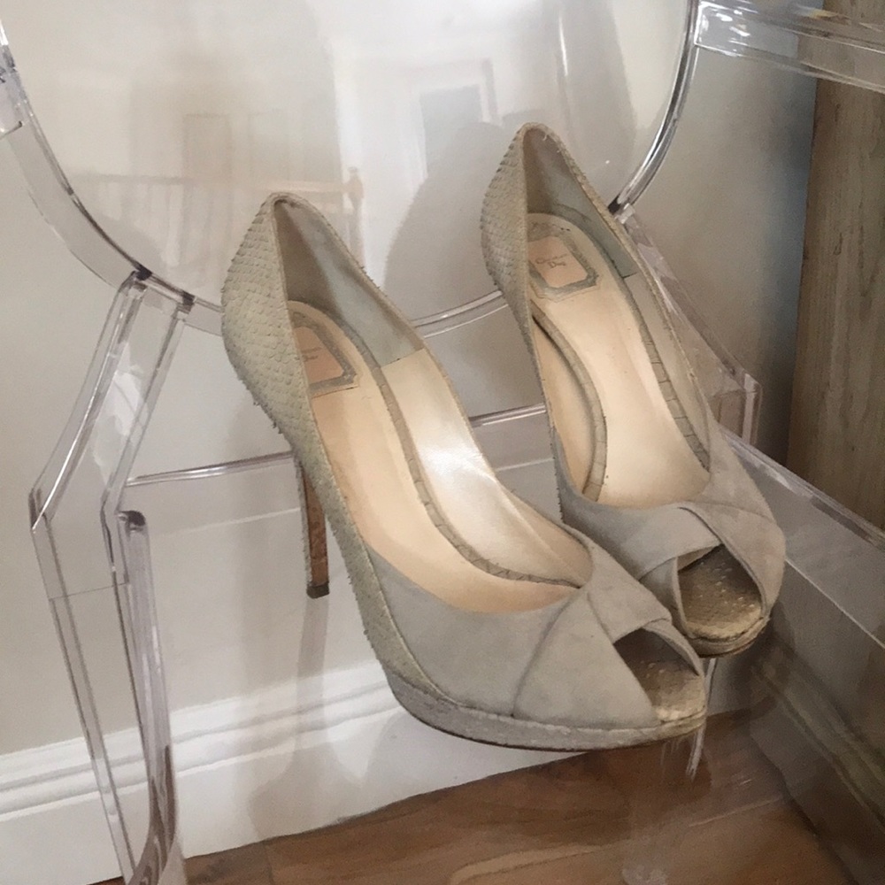 Christian Dior snakeskin and suede pumps